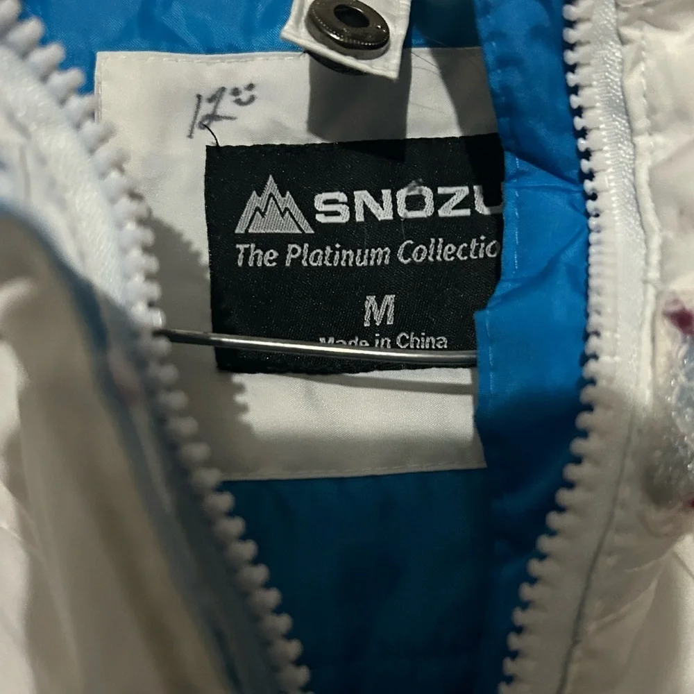Snozu white blue snow jacket size medium - Picture 2 of 4